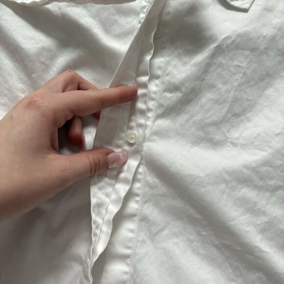 White House Black Market Womens Size 6 White Button Down Dress Tie Waist Office - Picture 3 of 9